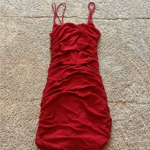 Red mini dress